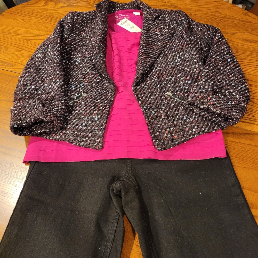 Chicos Multicolored Jacket size 00, ( Chicos size chart XS/2) - Picture 8 of 9